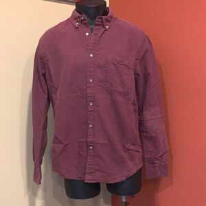 ARIZONA Men's Button-Down Long-Sleeve Shirt - Burgundy Size Large